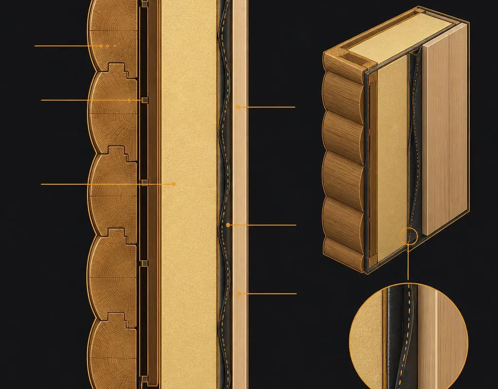 Patented Polar Plank insulated log wall cross-section